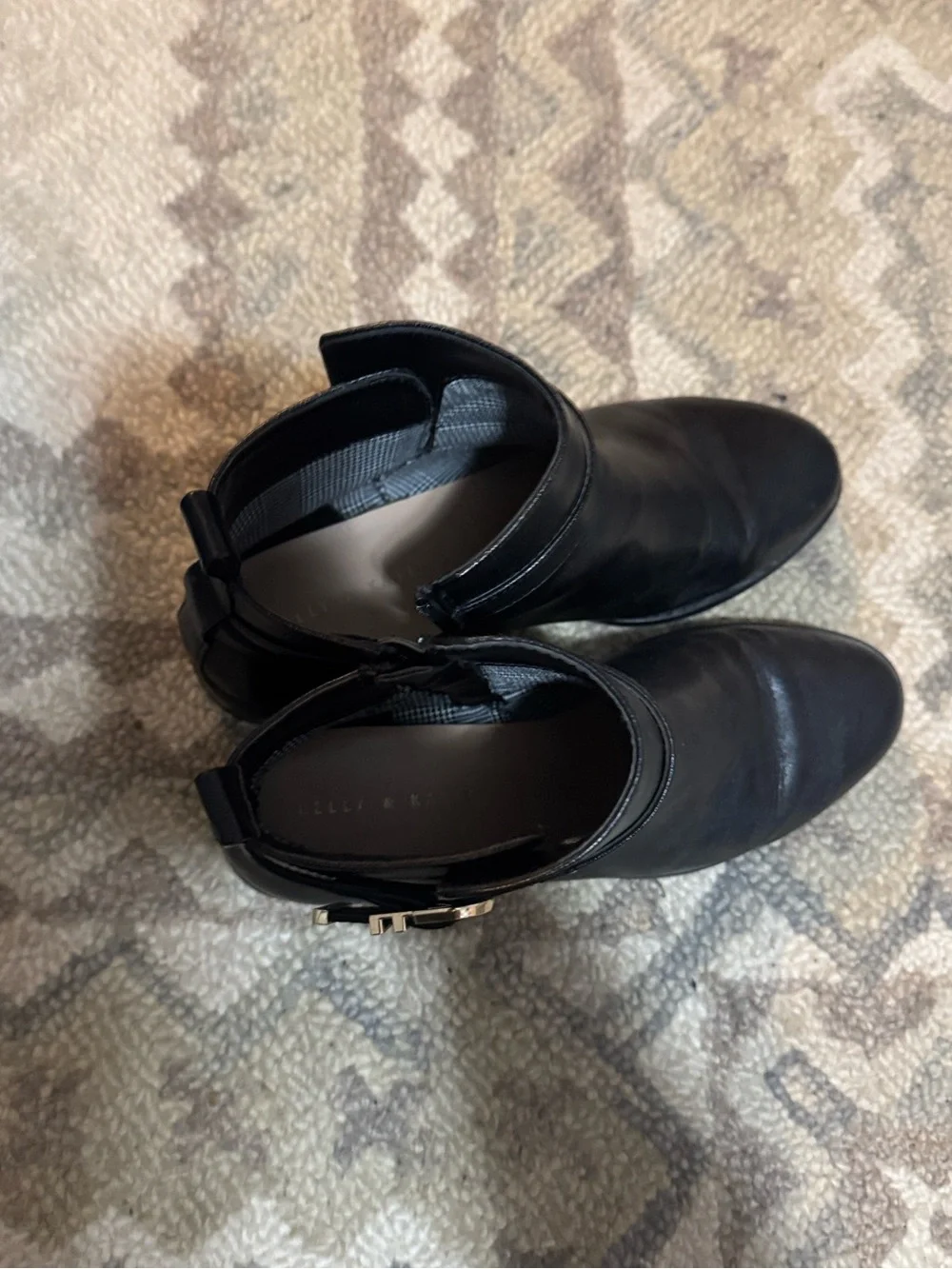 Women’s Black Ankle Boots with Decorative Buckle